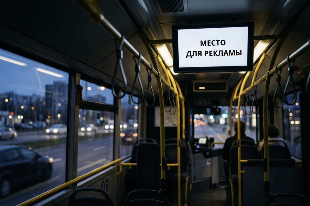 Видеореклама на ТВ-мониторах в автобусах